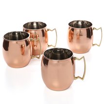 AVS STORE Copper Moscow Mule Mug with Brass Handle Set of 4 - £25.06 GBP