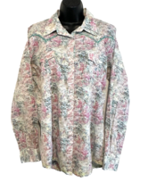 Rock 47 Western by Wrangler Shirt Womens Large Snap Cowgirl Splash Multicolor - £16.97 GBP