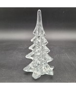 Vintage 6¼&quot; Art Crystal Clear Glass Evergreen Christmas Tree Figurine Sc... - $29.77 CAD