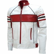 Helloween  Classic Party Jacket Men Lambskin Leather Slim Fit White Casual Biker - £85.77 GBP+