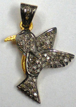 Victorian 1.25ct Rose Cut Diamond Bird Women Halloween Pendant - $479.72