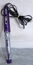 Vtg Conair Curling Iron 1&quot; Chrome Barrel Sparkly Purple Handle 1 Heat Se... - $9.26