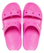 Crocs Hot Pink Classic Sandals Slip-On Comfort &quot;CROCS&quot; Charm Wm&#39;s 11 NWT - $54.69 CAD