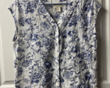 Cynthia Rowley Sleeveless Button Front Blouse Womens Size Large Floral E... - $10.84