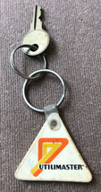 Vintage Keychain UTILIMASTER Rubber Key Fob Ring Triangle Shaped Made in... - $13.88