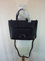 NWT FURLA Black/Onyx Pebbled Leather Small Julia Tote Bag $368 - Made in Italy - £263.46 GBP