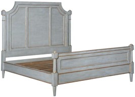 BED GRAYSON KING PEWTER GRAY SOLID WOOD GOLD ACCENTS OLD WORLD DISTRESSED - £3,501.31 GBP