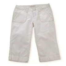 Aéropostale Capri Pants Womens 3 4 Off White Juniors Low Rise Cotton W 32&quot; Y2K - £9.02 GBP