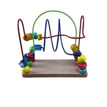 Wooden Busy Bead Maze Roller Coaster Baby Kids Learning Activity Educational Toy - £15.56 GBP