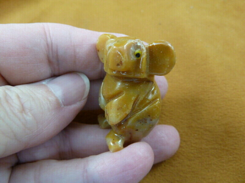 (Y-KOA-23) little tan KOALA Australia figurine carving SOAPSTONE PERU ko... - $8.59