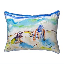 Betsy Drake Playing in Sand Extra Large Zippered Pillow 20x24 - £63.30 GBP