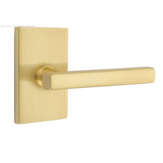 Emtek Passage Lever Set with Modern Rectangular Rosette and Freestone Lever - $89.10