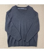 Harts Schaffner Marx Sweater Men 2XB Gray Extra Fine Merino Wool Pullove... - £11.15 GBP