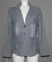 Earl Jean Railroad Ox Stripes Fitted 2-Pkt Blazer Biased Finished Seams ... - $26.99