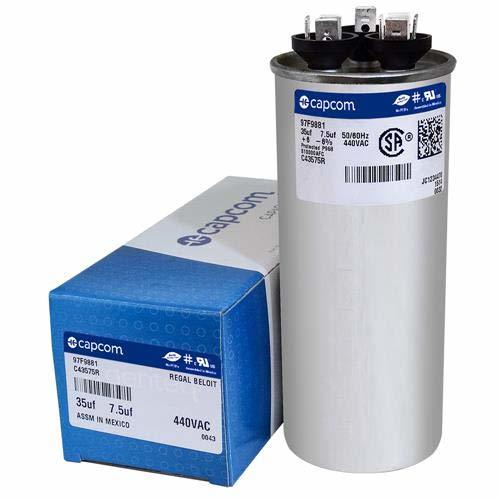 Genteq - 35 + 7.5 Uf Mfd X 440 Vac Ge Industrial Replacement Dual Capacitor - $38.94