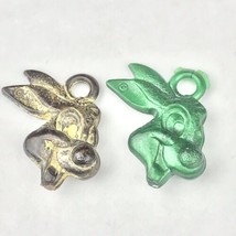 Rabbit Cracker Jack Prize Charms Small lot of 2 Vintage Cartoon Bunny - $12.95