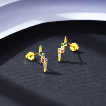 South Korea Jewelry S925 Silver Earrings Female Micro-Inlaid Zircon Earrings Ear - £10.35 GBP