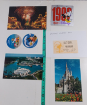 post cards lot of 3, florida euro disney sticker etc see photos ( A329) - $5.94