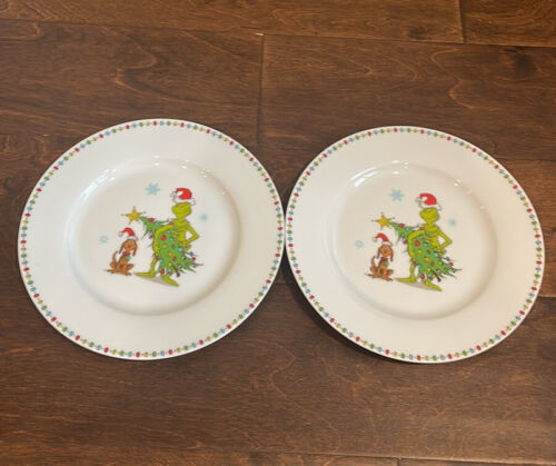 Primary image for The Grinch Set Of 6 Dinner Plates New Christmas Tree New