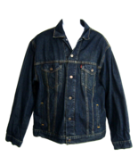 Vintage Levi&#39;s Jacket Men&#39;s Large Blue Denim Jean Trucker Cotton 70507 - £43.61 GBP