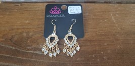 Paparazzi Earrings (New) #568 Making A Statement Gold - £6.83 GBP