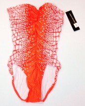 Carmen Marc Valvo Bandeau Swimsuit Sunset Coral ( 6 ) - £123.82 GBP