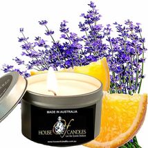 Sweet Orange &amp; Lavender Eco Soy Wax Scented Tin Candles, Vegan, Hand Poured - £11.99 GBP+