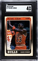 Michael Jordan 1988-89 Fleer Card #17- SGC Graded 4 VG-EX (Chicago Bulls/3rd Yea - £54.36 GBP