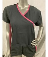 DIVINE STRETCH BY JDM WOMEN&#39;S SCRUB TOP BLACK/PINK ASSORTED SIZES BRAND NEW - $13.61 CAD