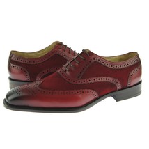 Carrucci KS509-25 Wingtip Oxford, Men&#39;s Brogue Dress Leather/Suede Shoes, Red - £79.92 GBP
