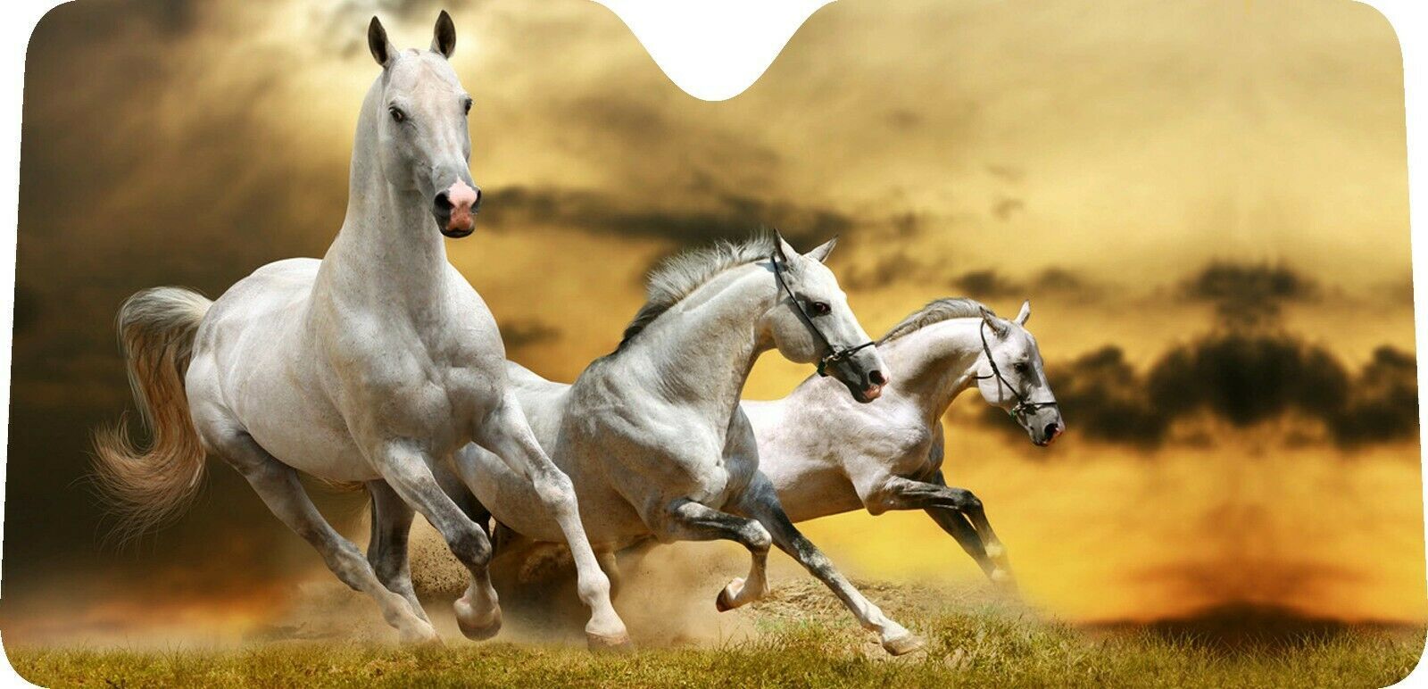 White Horses design car window Sun shade , made to order, select your size - $24.99