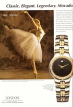 1996 Movado Watch Ballet Dancer Ballerina Susan Jaffe Vintage Print Ad 1990s - £3.54 GBP