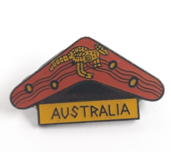 Australia Boomerang Symbol Australian Icon Enamel Pin Souvenir Yellow Re... - $9.99