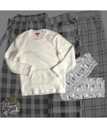 Family PJs Mens Gray White Polar Bears Christmas Holiday 2 Piece Pajama ... - £31.46 GBP