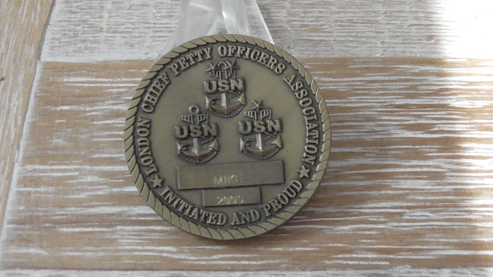 USN London Chief Petty Officers Association Engraved Challenge Coin #C705 - $10.88