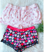 Victorias Secret Pink Candy Heart Sleep Short Set Red Lace Valentines Day S - €23,34 EUR