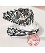 Hummingbird sterling silver spoon ring - $29.88 CAD