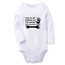 This Is My Working In The Garage With Grandpa Shirt Baby Bodysuits Rompers Long - £9.56 GBP