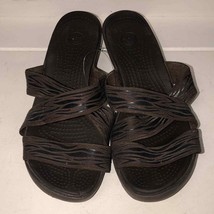Crocs Molala II Brown zebra animal print  strappy sandals women’s size 8 - $38.33