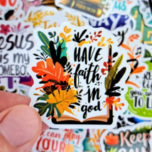 50 PCS Christian Motivational Sticker Pack Jesus Motivational Religious ... - $10.50