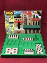 Vtg Brio #33374 Wooden Railway Town Building Block Set Sweden Incomplete - £22.89 GBP