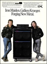 1988 Gallien-Krueger GK amps ad featuring Iron Maiden Adrian Smith Dave Murray - $4.01