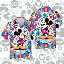 Retro Mickey Mouse Disney Cartoon Themed Colorful Beach Aloha Hawaiian Shirt - £8.20 GBP+