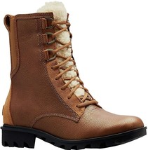 Sorel Phoenix Lace Shearling Boot in Camel Brown Leather, Sz 6.5, NIB! - $103.94