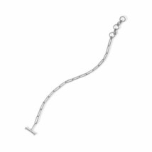 Precious Stars Sterling Silver 7.5&quot; Paperclip Link Toggle Bracelet - £37.96 GBP