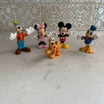 Disney Mickey Mouse 5 Figures Cake Toppers Minnie Pluto Donald Goofy - £9.87 GBP