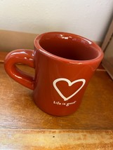 Rusty Orange LIFE IS GOOD Do What you Like Like What You Do Stoneware Co... - £11.71 GBP