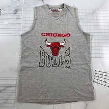 Vintage Chicago Bulls Tank Top Mens Medium Heather Gray Mighty Mac Embroidered - £18.18 GBP