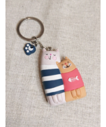 Cute Happy Love Cats Rubber Keyring - $7.08