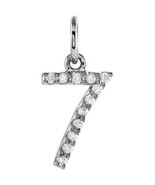 14K White Gold .05 CTW Natural Diamond Numeral 7 Charm - $293.00